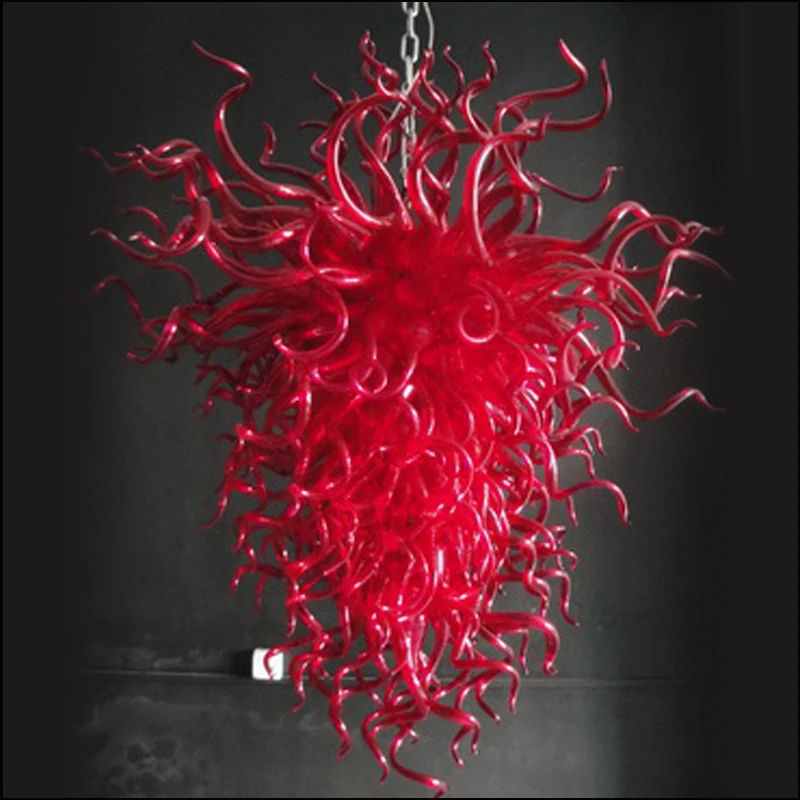 

Modern Art LED Chandeliers Dale Chihuly Style Red Blown Murano Glass Chandelier Lightings