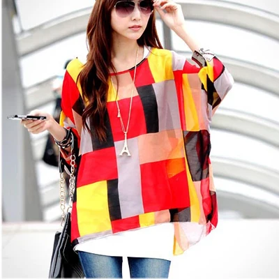 picture color 4XL размера плюс женская одежда летние блузки Новое поступление Пляжная накидка-ups Европейский Стиль Для женщин Повседневное рубашки из шифона - Цвет: picture color