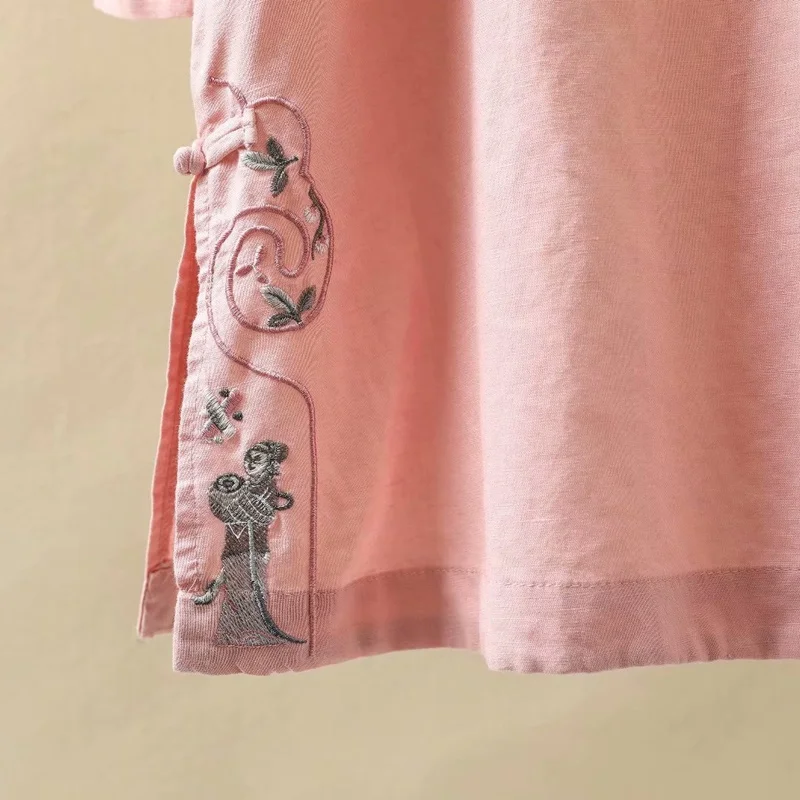 Женское винтажное длинное платье Cheongsam китайское свободное желтое в стиле ретро