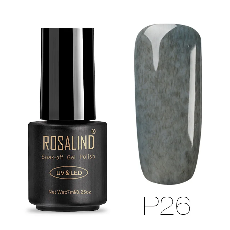 P26 ROSALIND 7 мл Лак для ногтей искусственный мех эффект P01-26 гель лак для ногтей Дизайн ногтей УФ светодиодный отмачиваемый гель белый лак набор для маникюра - Цвет: P26