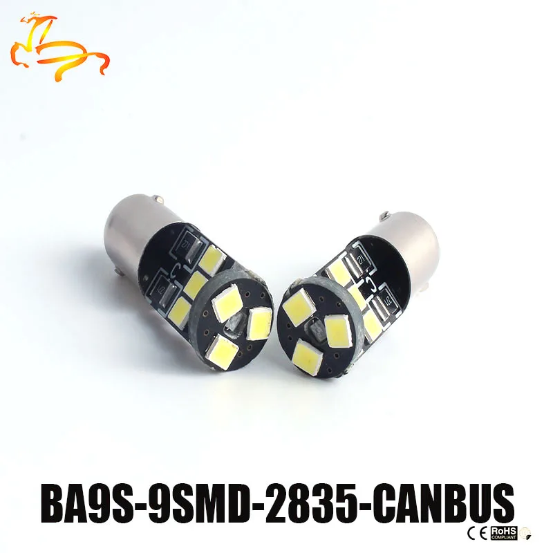 10 шт штук BA9S T4W H6W 2835 SMD CANBUS Wit 9 светодиодный автоматический Клин сбоку купол Kaartlezen