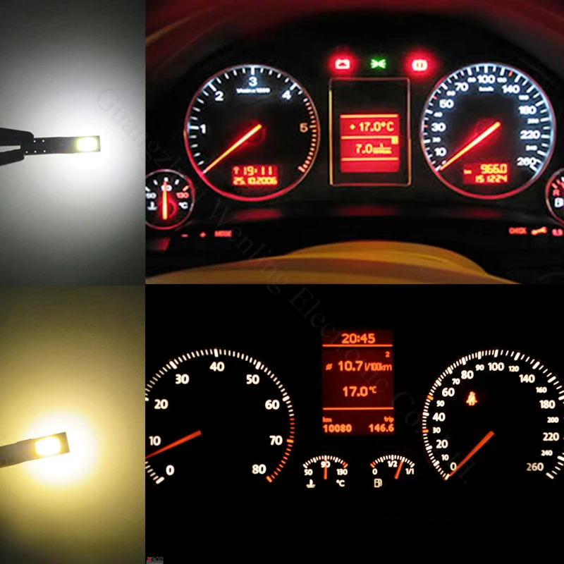 WLJH 10x Led T5 W3W 5730 SMD 37 73 74 Wedge Instrument Panel Speedometer Tacho Gauge Cluster Lamp Dash LED Bulbs Light Universal|led instrument panel