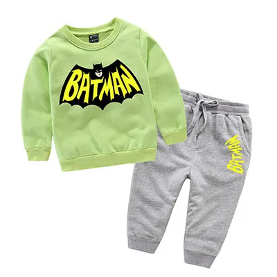 Новые Мальчики Бат стиль печати комплект одежды спортивный костюм дети