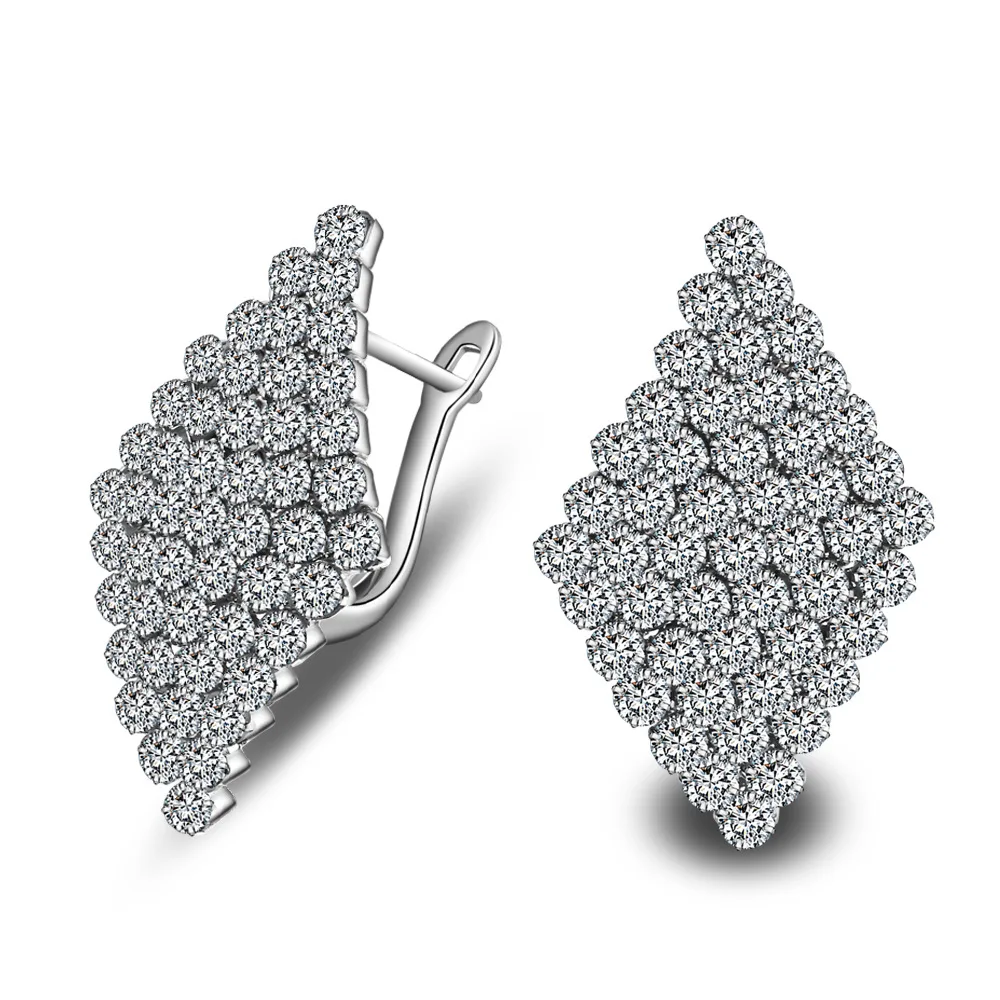 Женские серьги гвоздики с ромбовидным синим кристаллом|crystal stud earrings|fashion earringsstud