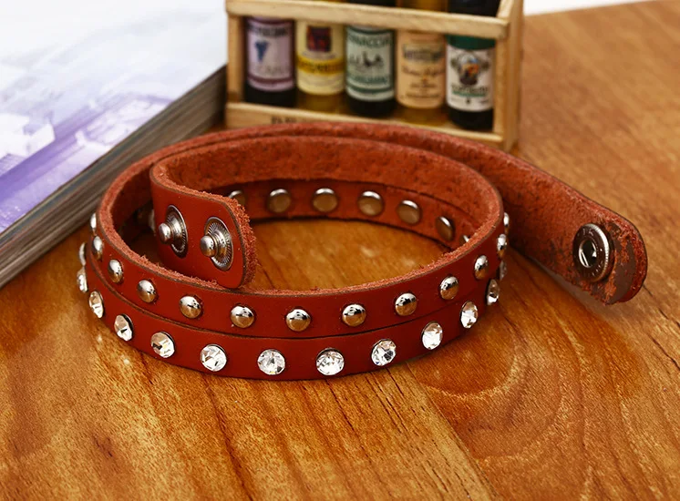 European and American popular rivet leather bracelet Multicolor optional Personality punk | Украшения и аксессуары