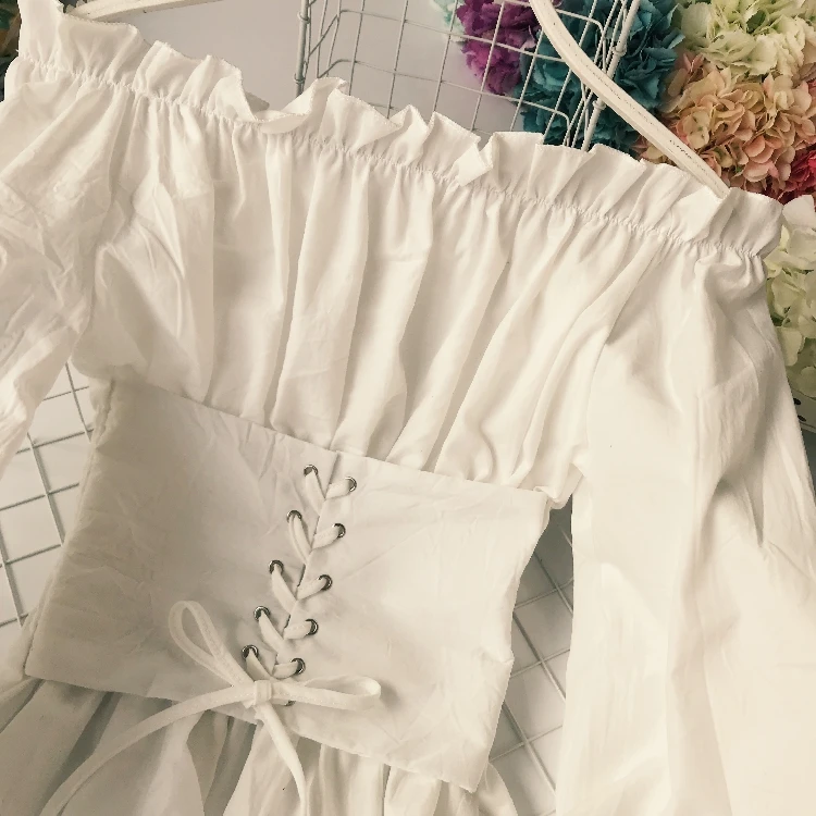 Blusas mujer de moda 2018 camisas со спущенными плечами femininas elegante туника рубашка с длинным