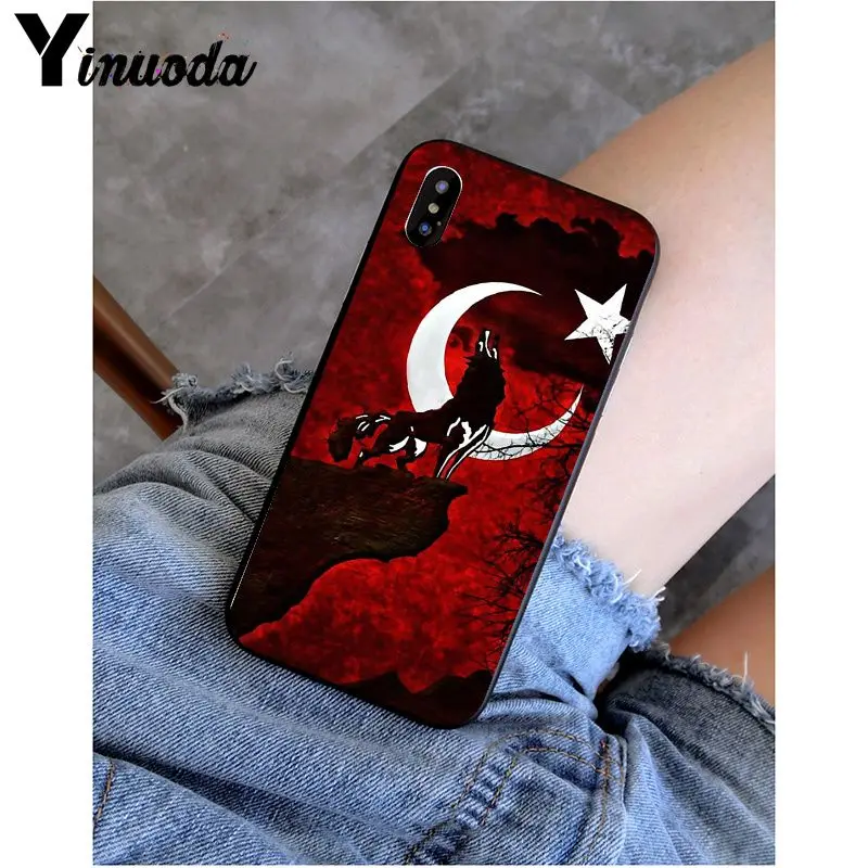 Yinuoda флаг Турции волк ретроспективный телефон чехол оболочка для Apple iPhone 8 7 6 6S Plus X XS MAX 5 5S SE XR чехол