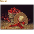 Набор для алмазной вышивки Питер Рен, мозаика сделай сам, квадратная круглая вышивка, подарок на Рождество, соломенная шляпа с фруктами