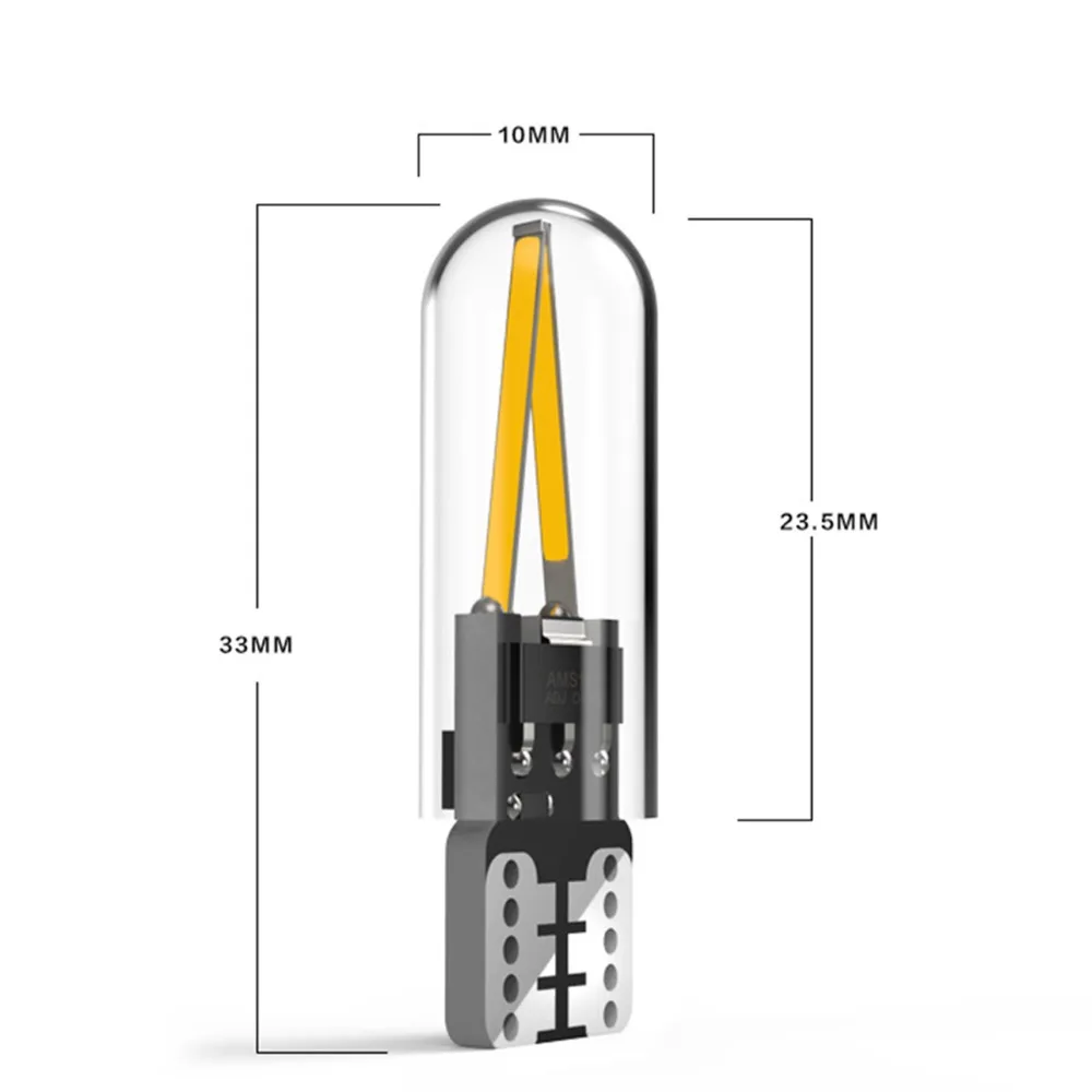 Новые W5W led T10 cob стекло автомобиля светильник со светодиодными нитями на авто автомобилей Чтение купольная лампа DRL стайлинга автомобилей 12v