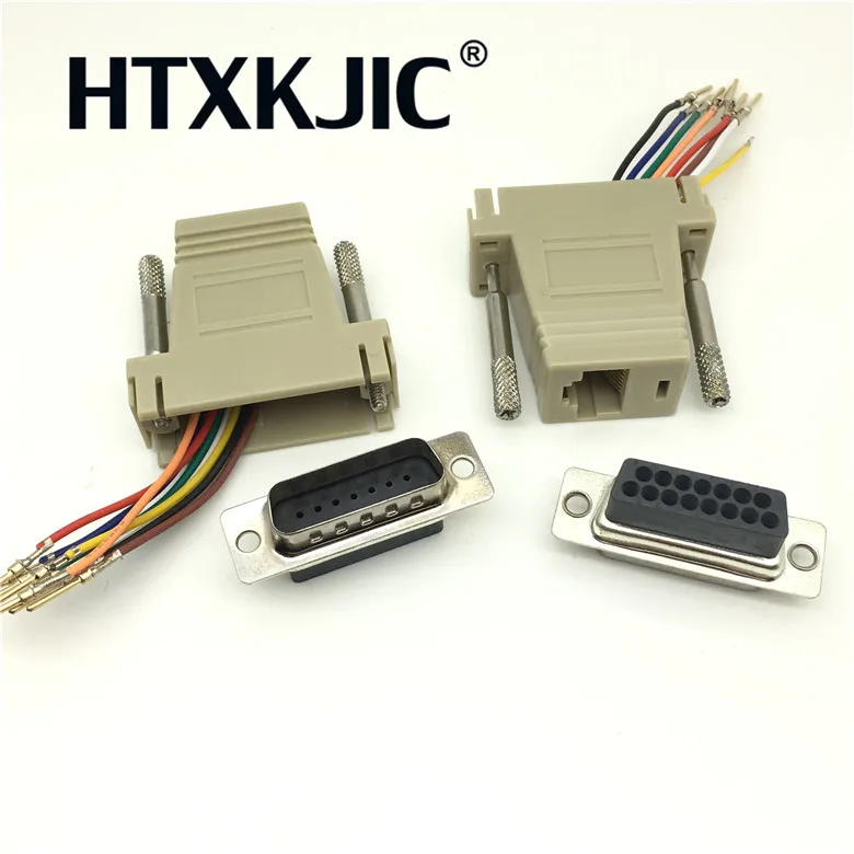 RS232 DB15 Мужской адаптер модема к RJ45 для совместимого конвертера два ряда adpater |