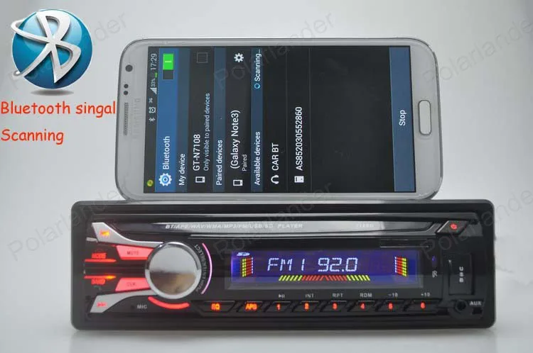 Автомобильный радиоприемник стереопроигрыватель Bluetooth AUX MP3/APE/FLAC/WAV FM/USB/1