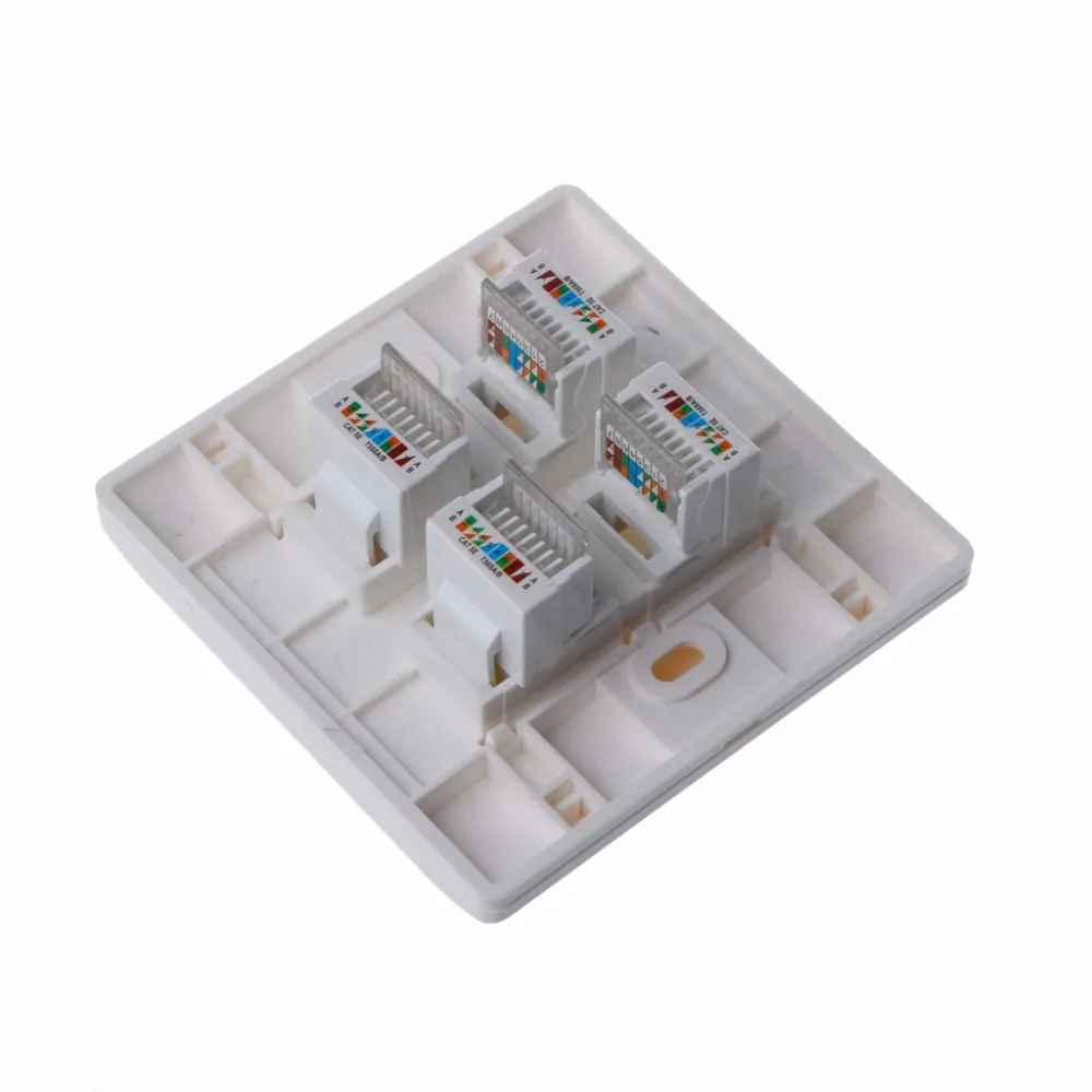 Настенная пластина 4 порта CAT5e/CAT6 RJ45 сетевой разъем 86 мм стандартная настенная высокого качества