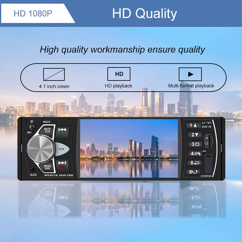 Авторадио 1 Din автомагнитола Bluetooth Oto Teypleri камера заднего вида 4022d тюнер Estereo Para