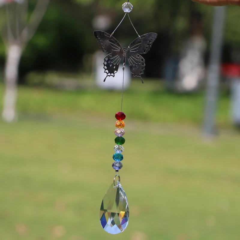 1 шт. Хрустальный Ловец Солнца чакра цветные бусины подвесной светильник