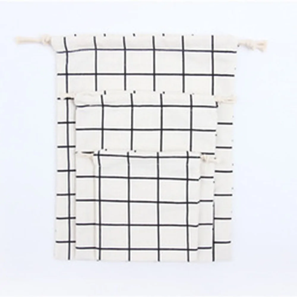M-White New Fashion Women Men Drawstring bag Unisex Retro Travel Makeup Pouch Cosmetics Shoes Storage Toiletry Ba - Цвет: M-White