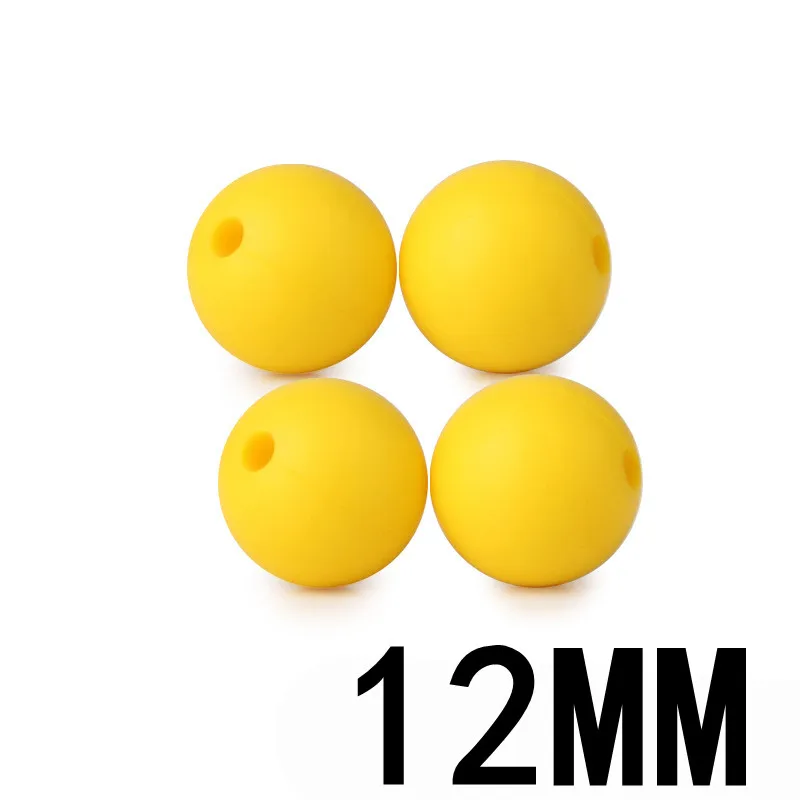 18 Yellow 12 мм, 100 шт, силиконовые круглые бусины-прорезыватели, Bpa бесплатно, уход за зубами, ювелирные изделия, браслет, аксессуары, сделай сам, Силиконовые Детские Прорезыватели, ожерелье - Цвет: 18 Yellow
