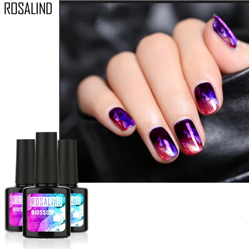 Гель Rosalind 1S Цветущий 10 мл Лак для ногтей BeautySoak Off Сделай Сам дизайн прозрачный лак