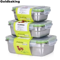 goldbaking stainless steel lunch containers food preservation leak proof food storage container bento box