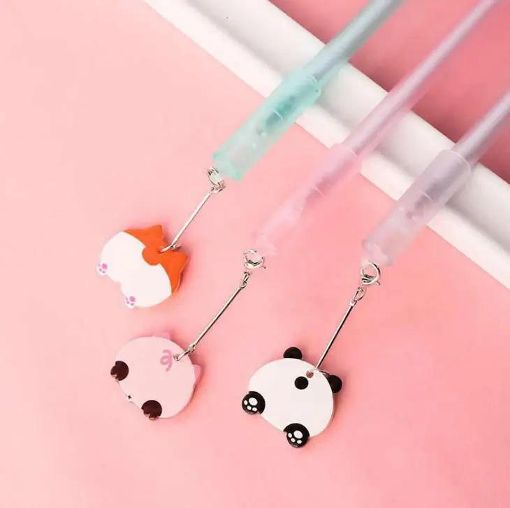 4 шт./компл. Kawaii 0 5 мм кулон в виде панды медведя гелевые черные чернила для ручек