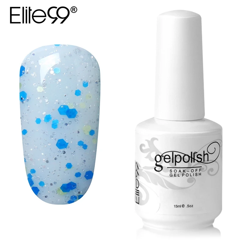 Elite99 УФ гель для ногтей замочить от длительного действия глянцевая поверхность 15