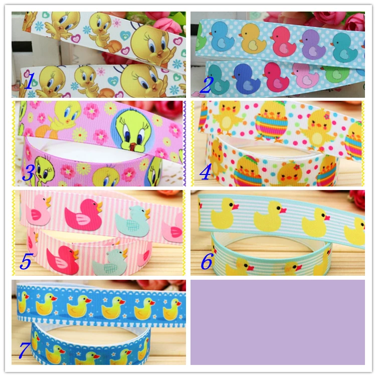 

7/8'' Free Shipping Duck Printed Grosgrain Ribbon Material Headwear Party Decoration Diy Sewing Craft 22mm S397