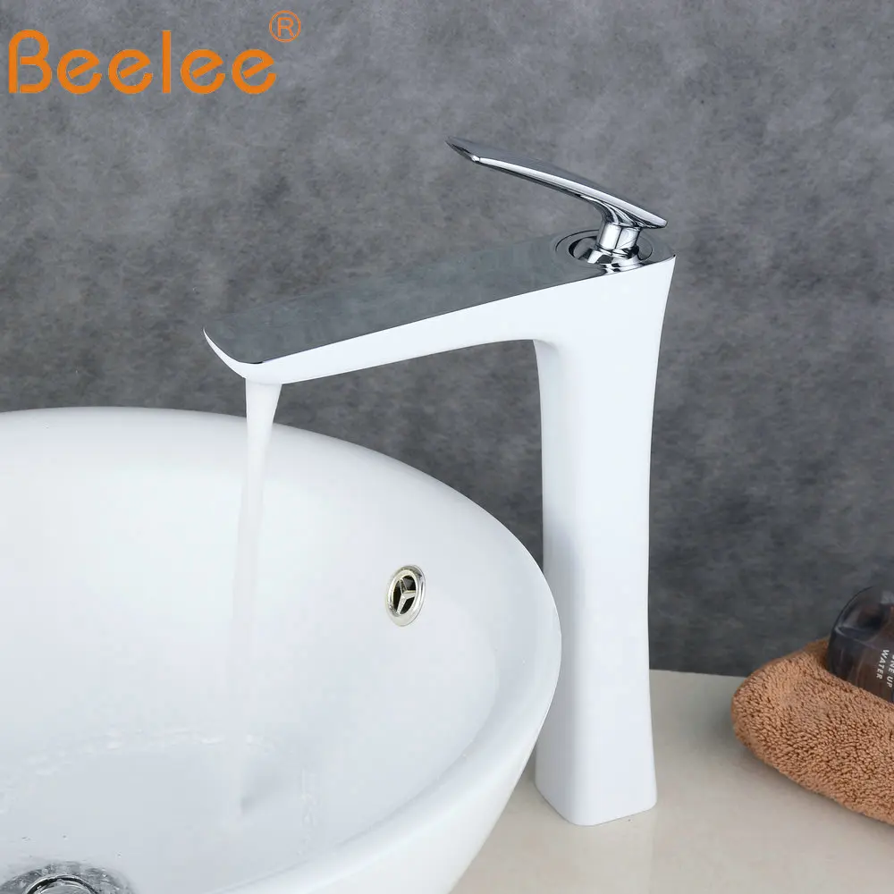 Beelee Bathroom Taps Mixer White Counter Top Sink Tap Mono Basin Faucet Cloakroom Faucets BL6609WH | Обустройство дома