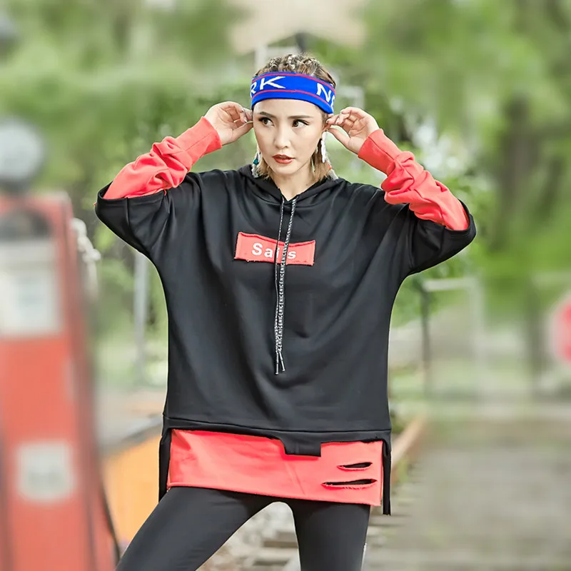Женская толстовка с капюшоном just.be.never women harajuku пуловер черная красная буквенным