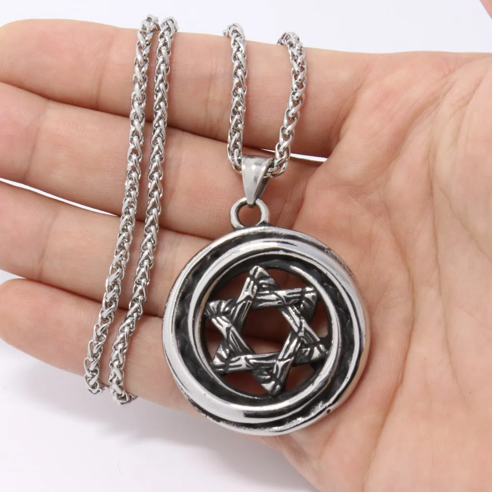 Новинка 2017 кулон из нержавеющей стали с пятиконечной звездой круглое ожерелье