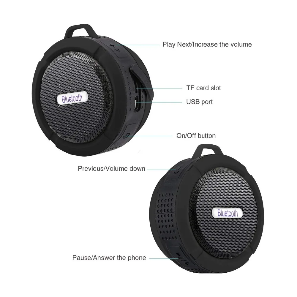 Bluleki Мини Bluetooth динамик беспроводной открытый Встроенный микрофон высокое