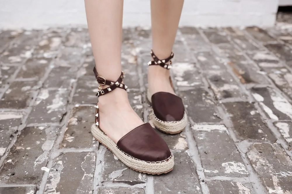 AIYKAZYSDL/женская пляжная обувь на лето 2018 г. Espadrilles Обувь с перекрестными ремешками