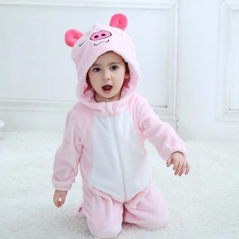 Детские розовые пижамы PigKigurumi комбинезоны для новорожденных комбинезон с