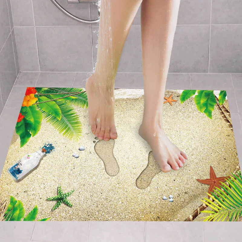 Водостойкая 3d наклейка для пляжа и ванной съемный домашний декор Натуральные