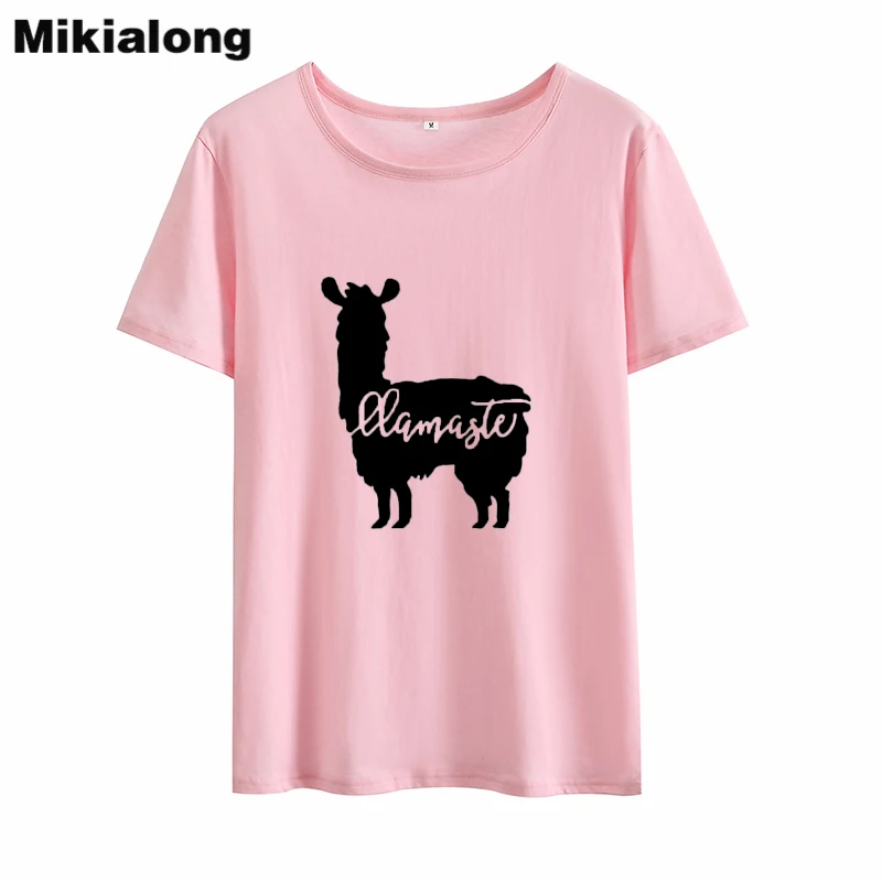 Футболка Mikialong с рисунком из мультфильма ламастэ альпака Женская свободная