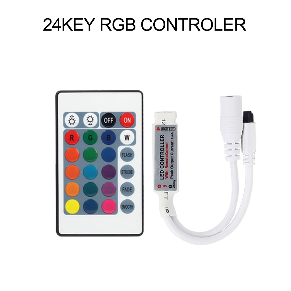 Светодиодный мини контроллер RGB RGBW 12 в пост. Тока 24key 44Key 40Key ИК/17Key РЧ пульт