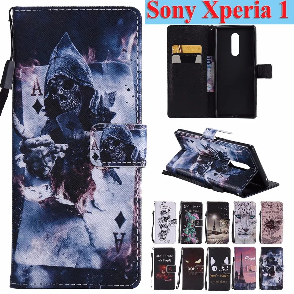 Чехол для Sony Xperia 1 6 5 дюйма цветной Волшебный Кожаный флип кошелек чехол книжка