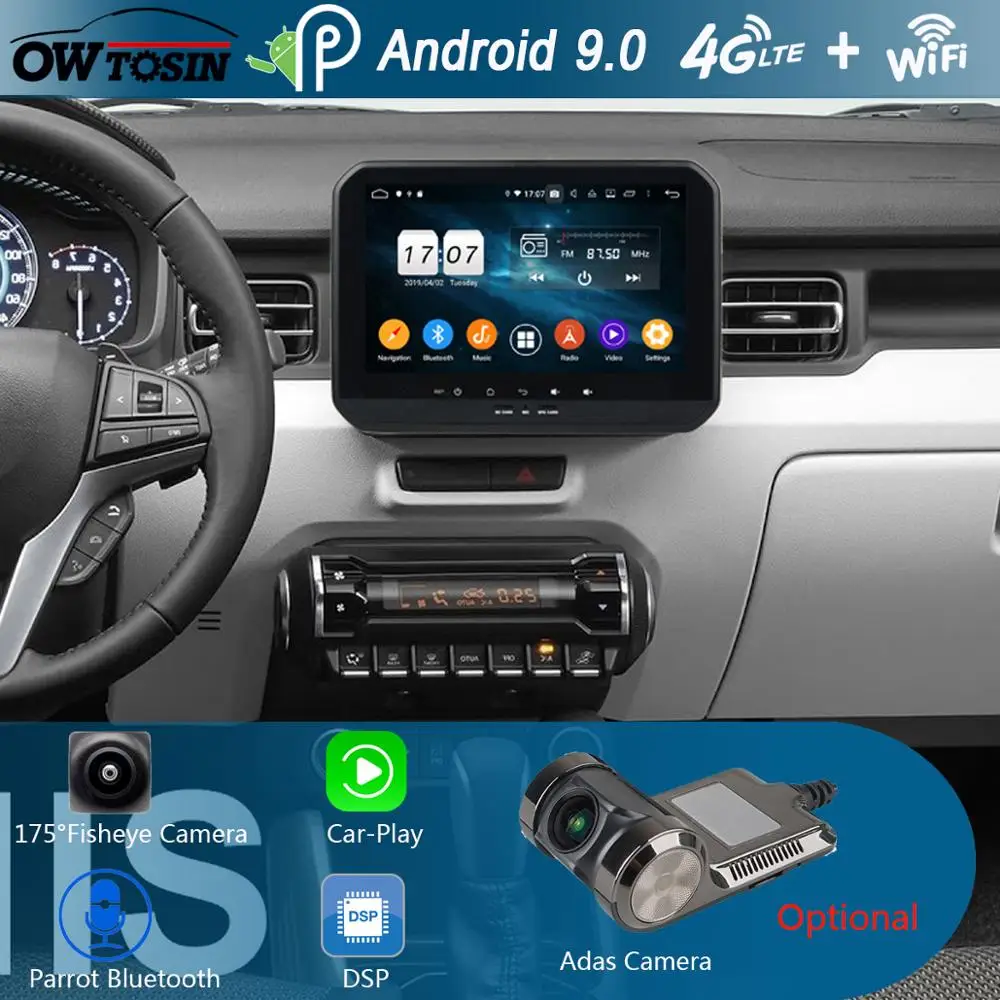Автомобильный мультимедийный плеер 9 &quotIPS Android 0 8 ядер 4 Гб + 64 ГБ для Suzuki Ignis 2016 2017