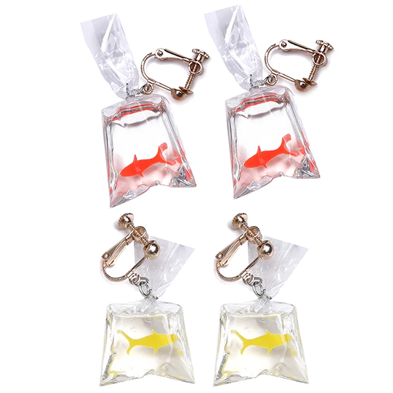 2 цвета летние модные серьги Крючки с карповыми узорами и клипсы для ушей без