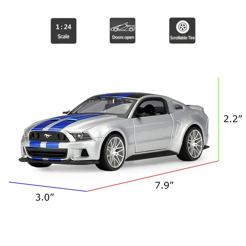 Модель автомобиля HOMMAT Maisto масштаб 1:24 2014 Ford Mustang Street Racer из сплава литая Игрушечная