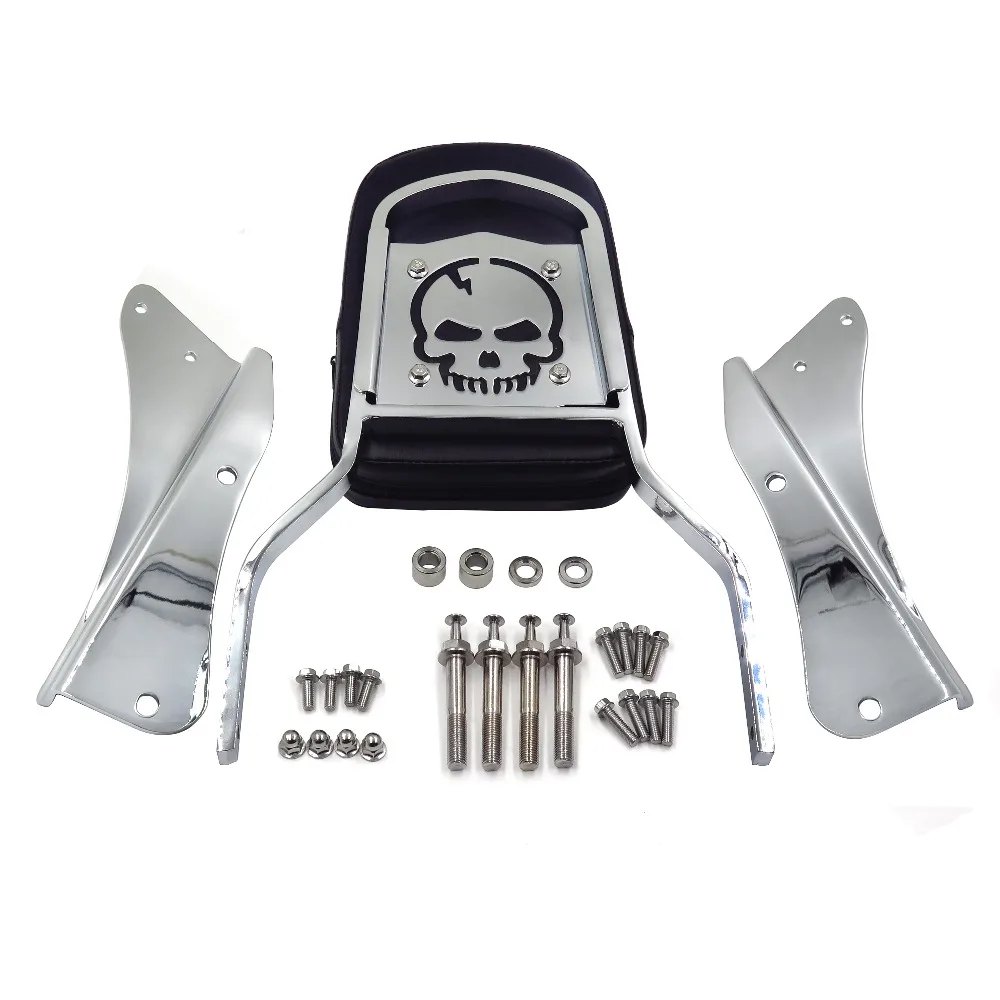 Хромированная спинка с черепом для 2001-2008 Honda Shadow Spirit 750 / VT750 2002 2003 2004 2005 Запчасти
