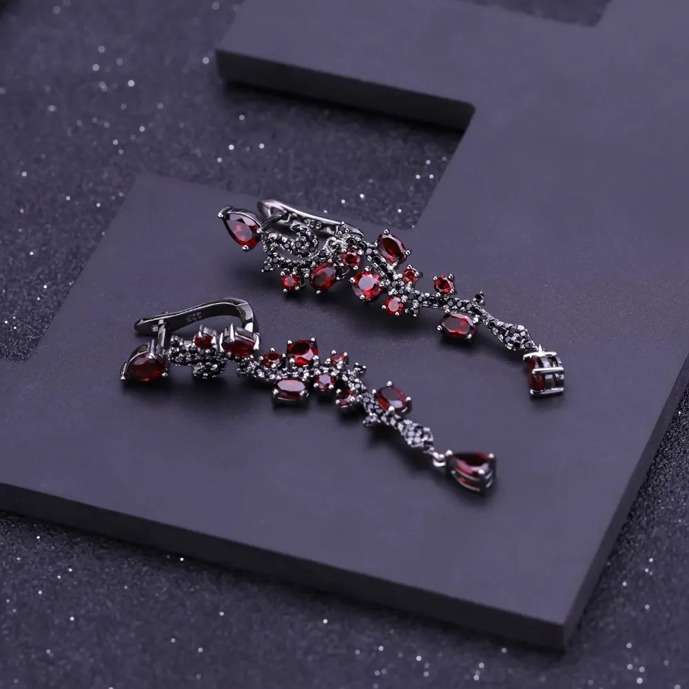 Женские серьги подвески GEM'S BALLET винтажные в стиле панк готика из натурального