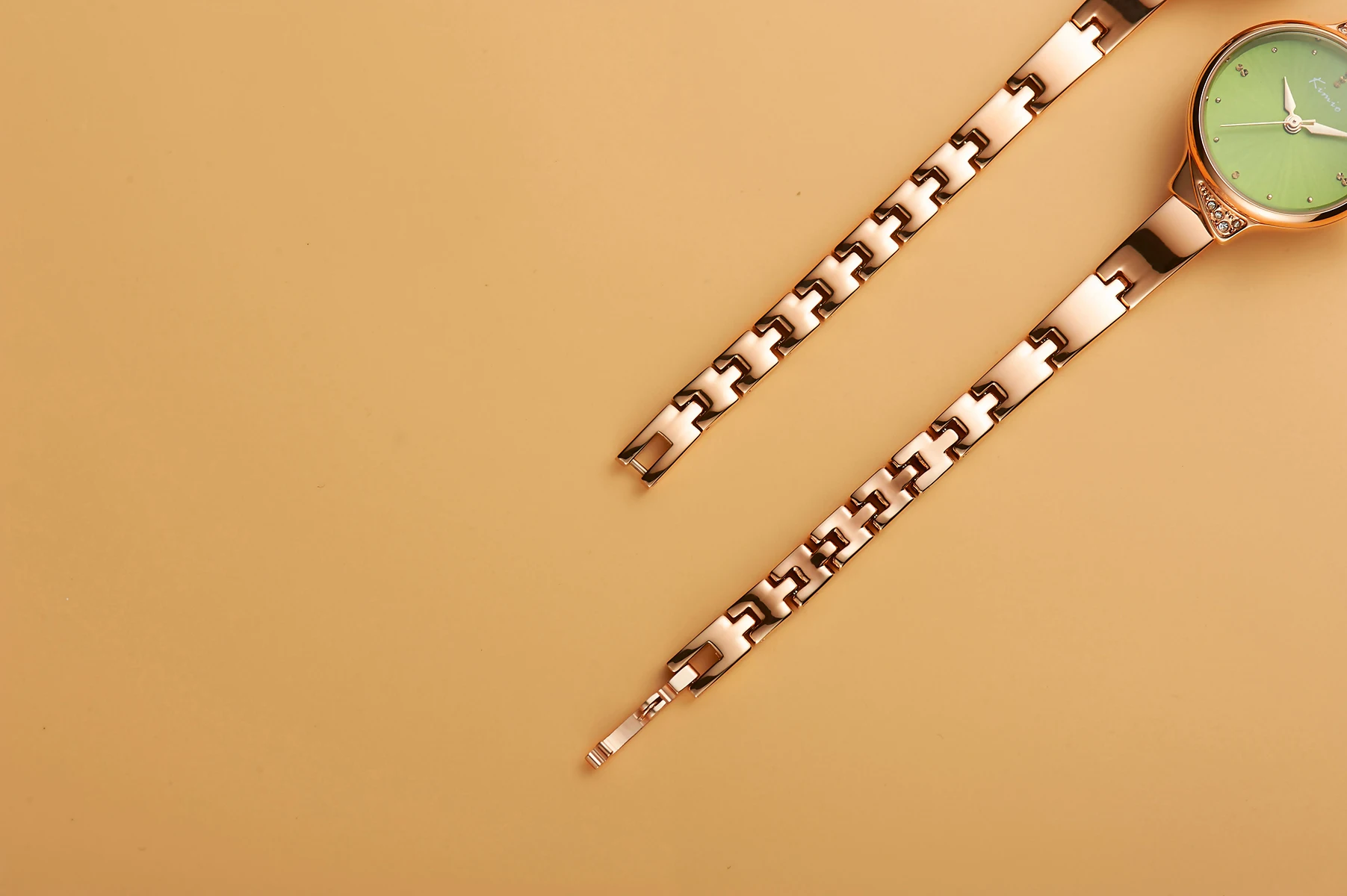 KIMIO красочные кварцевые с бриллиантами часы алый розовый золотой браслет Женское