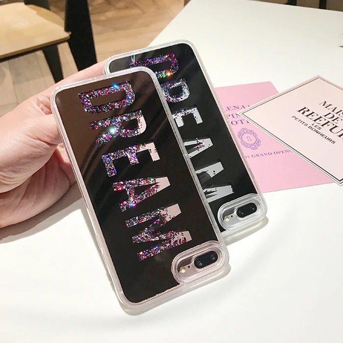 Luxury girl Dream Mirror Liquid Quicksand Phone Case For iPhone X 7 8 plus Woman Stars Dynamic iphone 6s 6 Plus |