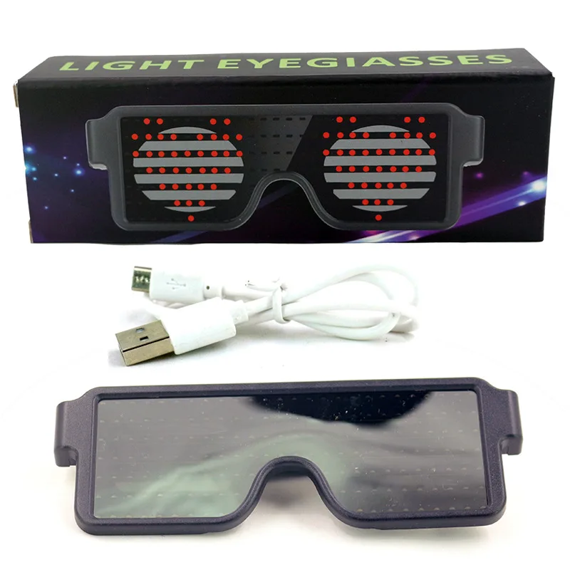 New 8 Modes Quick Flash Led Party Glasses USB charge Luminous Christmas Concert light Toys Dropshipping | Дом и сад