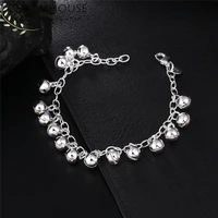 charmhouse solid 925 silver charm bracelets bells charm bracelet bangles wristband pulseira femme wedding bridal jewelry