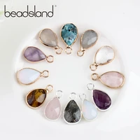 beadsland single hole water drop colourful mini size nature stone pendant diy necklace earring for woman girl gift 40362