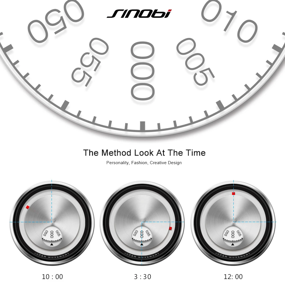 SINOBI Творческий Для мужчин часы Милан ремешок Relogio Мода Досуг наручные повернуть
