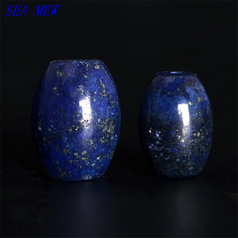 SEA MEW 10 шт. Lazurite каменные бусины баррель для изготовления ювелирных изделий мм * 14 12