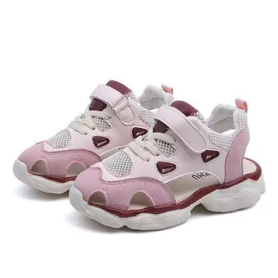 Pink Детские спортивные кроссовки для девочек; детская открытая обувь; коллекция года; сезон весна-лето; обувь для мальчиков; обувь из искусственной кожи для малышей; кроссовки для тренировок - Цвет: Pink