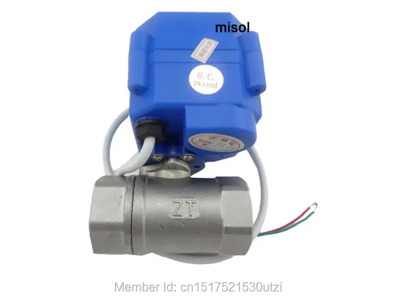 Моторизованный клапан G3/4 &quotDN20 (уменьшающий порт) 2 пути 12VDC CR01 нержавеющая сталь
