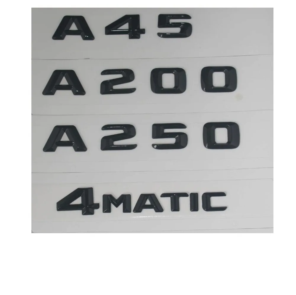 

Gloss Black Trunk Letters Number Badge Emblem Emblems for Mercedes Benz A45 AMG A200 A250 A220 4MATIC